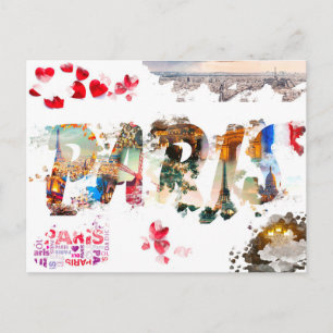 Modern France Paris je t'aime Eiffel Tower Travel Briefkaart