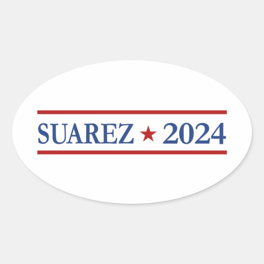 Modern Francis Suarez 2024 Amerikaans President Ovale Sticker (Voorkant)