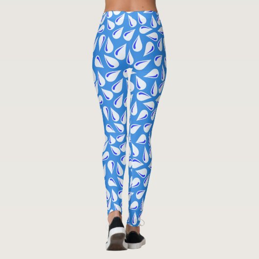 Modern Frans Blauw Flick Patroon Leggings (Achterkant)