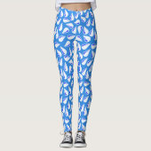 Modern Frans Blauw Flick Patroon Leggings (Voorkant)