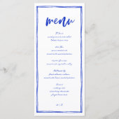Modern Frans Blauw Trouw Menu Lang (Voorkant)