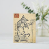 Modern  Frans Briefkaart voor kat-herenkollage (Staand voorkant)