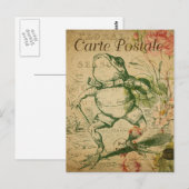 Modern  Frans Briefkaart voor kikkerkraakbedekking (Voorkant / Achterkant)
