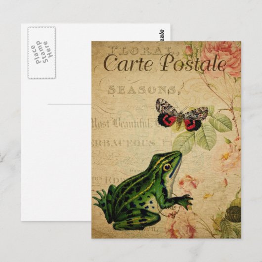 Modern  Frans Briefkaart voor kikkerkraakbedekking (Voorkant / Achterkant)