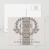 modern  frans café briefkaart (Voorkant / Achterkant)