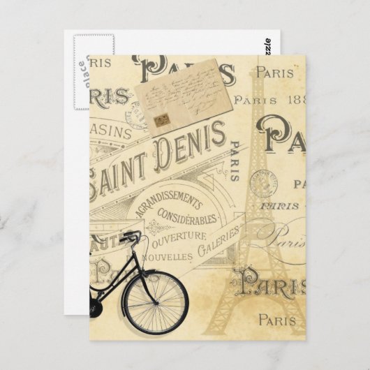 Modern  Frans collage Briefkaart (Voorkant / Achterkant)