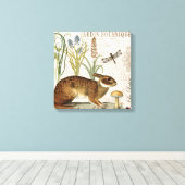 modern  frans konijn in de tuin canvas afdruk (Insitu (Houten vloer))