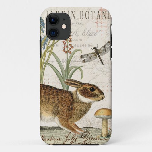 modern frans konijn in de tuin Case-Mate iPhone case (Achterkant)