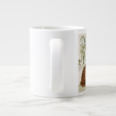 modern  frans konijn in de tuin grote koffiekop (Achterkant)