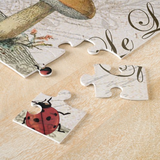 modern  frans konijn in de tuin legpuzzel (Zijkant)