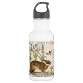 modern frans konijn in de tuin waterfles (Voorkant)