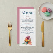Modern Frans Macaron Wedding Menu
