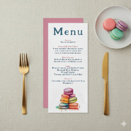Modern Frans Macaron Wedding Menu