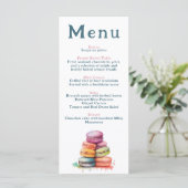 Modern Frans Macaron Wedding Menu (Staand voorkant)