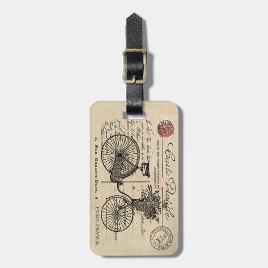 Modern frans rijwielbagagelabel bagagelabel (Voorkant verticaal)