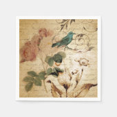 Modern  Frans Scripts vogelbotanisch Servet (Voorkant)