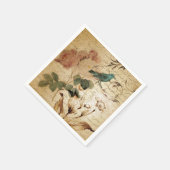 Modern  Frans Scripts vogelbotanisch Servet (Hoek)