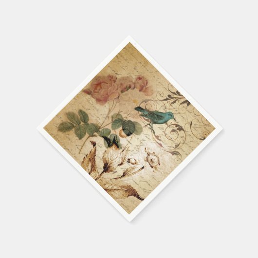 Modern Frans Scripts vogelbotanisch Servet (Hoek)