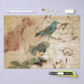 Modern Frans Scripts vogelbotanisch Tissuepapier (Craft)