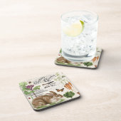 Modern Frans tuinkonijn Bier Onderzetter (Rechterzijde)