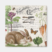 Modern  Frans tuinkonijn Magneet (Voorkant)