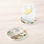 Modern  Frans tuinkonijn Zandsteen Onderzetter (Zijkant)