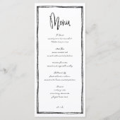 Modern Frans Zwart en Wit Trouwfeest Lange Menu (Voorkant)