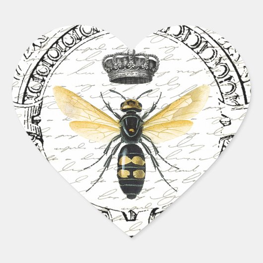 MODERN  franse koningin Hart Sticker (Voorkant)