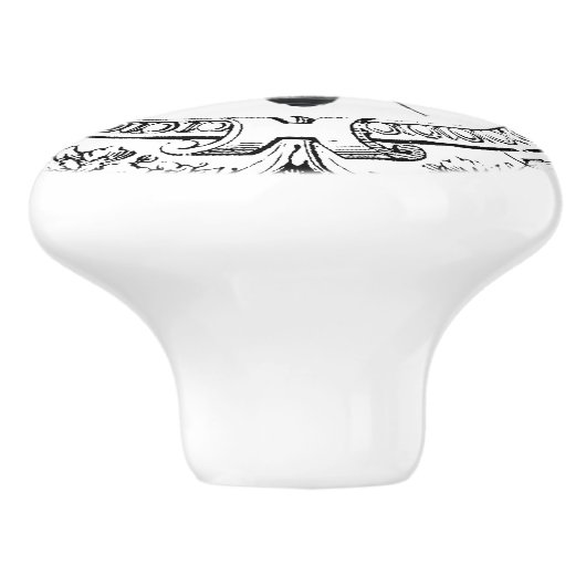 MODERN  franse koningin Keramische Knop (Zijkant)