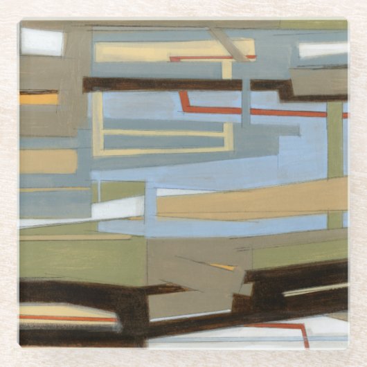 Modern Free Expression Painting by Norman Wyatt Glazen Onderzetter (Voorkant)