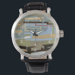 Modern Free Expression Painting by Norman Wyatt Horloge<br><div class="desc">A moderne free expressie painting by Norman Wyatt Jr,  it features interlocking lines that form tight links of color. Perfect as a personal purchase or as a gift for someone who enjoys free expressie paintings.</div>