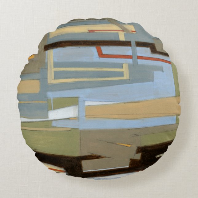 Modern Free Expression Painting by Norman Wyatt Rond Kussen (Voorkant)