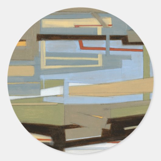 Modern Free Expression Painting by Norman Wyatt Ronde Sticker (Voorkant)