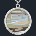 Modern Free Expression Painting by Norman Wyatt Zilver Vergulden Ketting<br><div class="desc">A moderne free expressie painting by Norman Wyatt Jr,  it features interlocking lines that form tight links of color. Perfect as a personal purchase or as a gift for someone who enjoys free expressie paintings.</div>