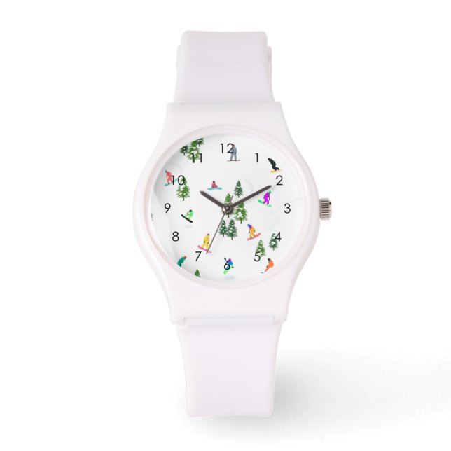 Modern Freeride Snowboarder Snowboarder Art Horloge (Voorkant)