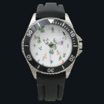 Modern Freeride Snowboarder Snowboarder Art Horloge<br><div class="desc">Koel-witte illustratiekunst met kleurrijke sneeuwboarders,  sneeuwboarden in bergen onder pijnbomen,  sparren,  vette bomen op vers sneeuwpoeder. Snowboard en xmas buitensport in een winterbos. Snowboarder giften. Snowboardkerstdecor.</div>