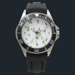 Modern Freeride Snowboarder Snowboarder Art Horloge<br><div class="desc">Koel-witte illustratiekunst met kleurrijke sneeuwboarders,  sneeuwboarden in bergen onder pijnbomen,  sparren,  vette bomen op vers sneeuwpoeder. Snowboard en xmas buitensport in een winterbos. Snowboarder giften. Snowboardkerstdecor.</div>