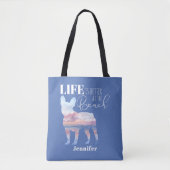 Modern French Bulldog Beach Theme Tas (Voorkant)