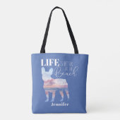 Modern French Bulldog Beach Theme Tas (Achterkant)
