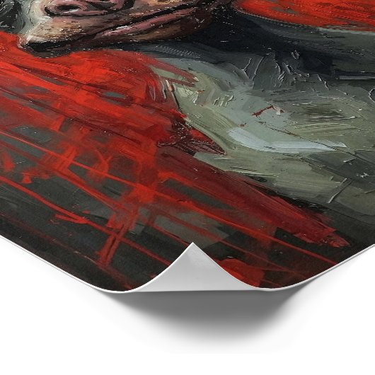 Modern French Bulldog Expressionist Art Poster (Hoek)