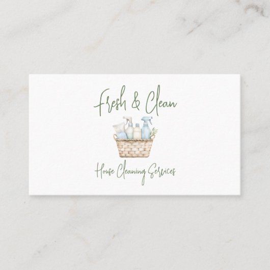 Modern Fresh Custom House Cleaning Services Visitekaartje (Voorkant)