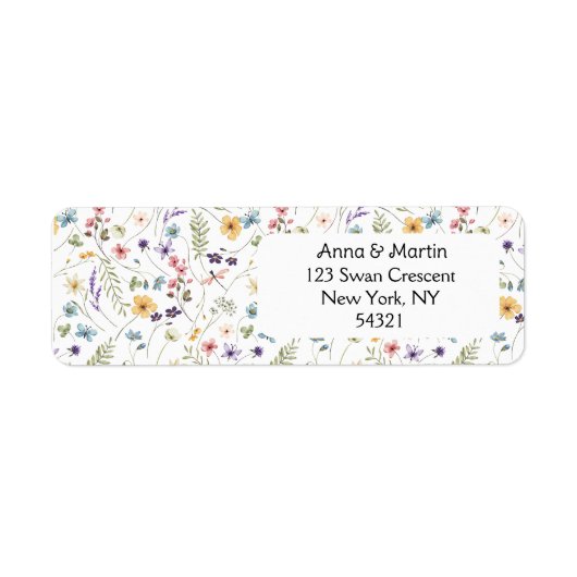 Modern Fresh Floral Return Address Label, wit Etiket (Voorkant)