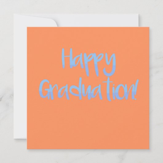 Modern Fresh Sinaasappel en Blauw "Happy Afstudere Kaart (Voorkant)