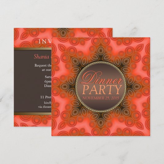 Modern Fresh Star Dinner Party Uitnodiging (Voorkant / Achterkant)