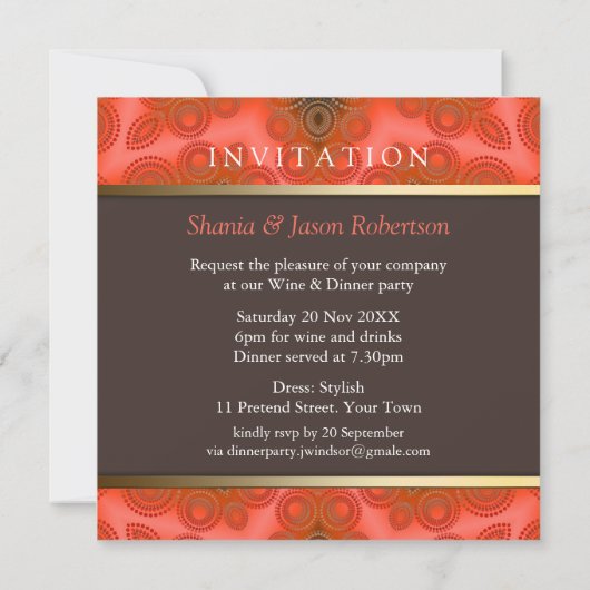 Modern Fresh Star Dinner Party Uitnodiging (Achterkant)