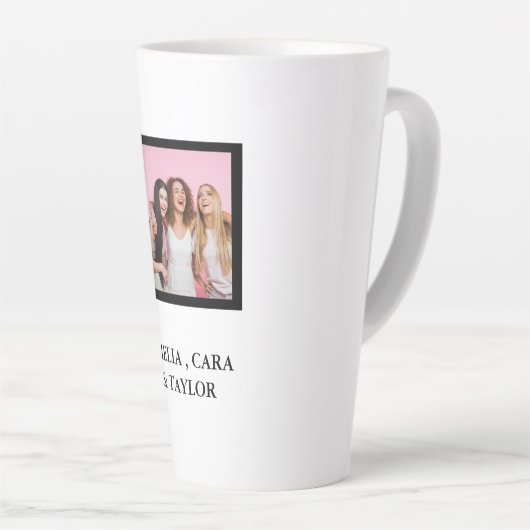 Modern Friend Collage Photos Simple Latte Mok (Rechterhoek)
