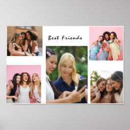 Modern Friend Collage Photos Simple Poster