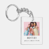 Modern Friend Collage Photos Simple Sleutelhanger (Voorkant Links)