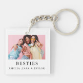 Modern Friend Collage Photos Simple Sleutelhanger (Achterkant)