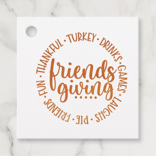 Modern Friendsgiving Bedankjes Labels (Voorkant)